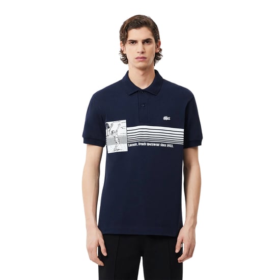 Lacoste - "French Made" Poloshirt für Herren, Bio-Baumwolle, Klassisch (Blau) - Image 3