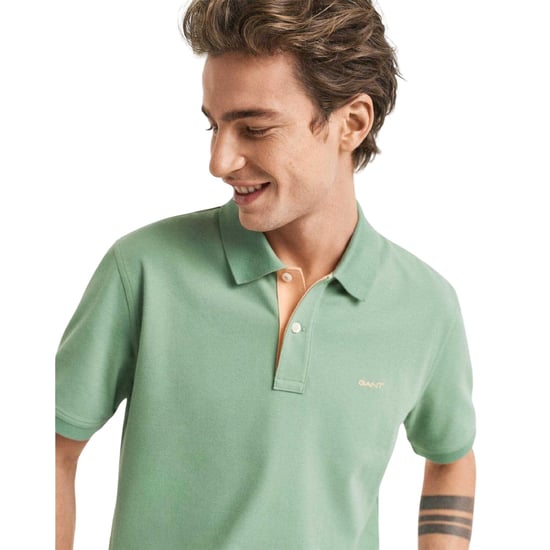 Gant - Poloshirt für Herren, Piqué, kurzärmlig (Grün) - Image 3