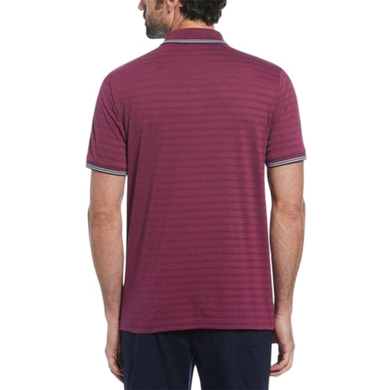 Original Penguin - Poloshirt für Herren, Mit kontrastfarbenen Streifen, Regulär (Amarant) - Image 2