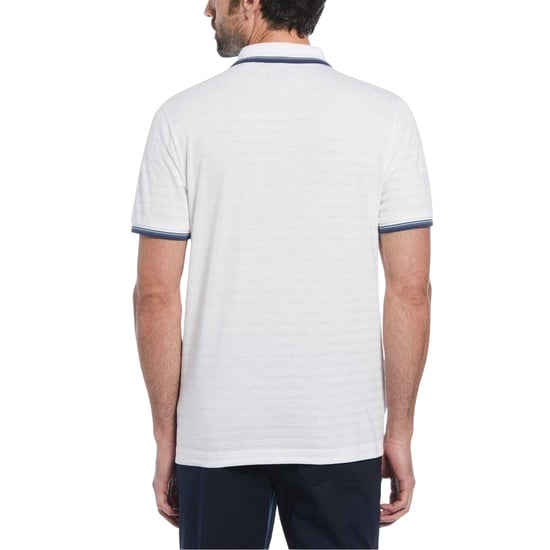 Original Penguin - Poloshirt für Herren, Mit kontrastfarbenen Streifen, Regulär (Weiß) - Image 2
