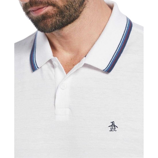Original Penguin - Poloshirt für Herren, Mit kontrastfarbenen Streifen, Regulär (Weiß) - Image 3