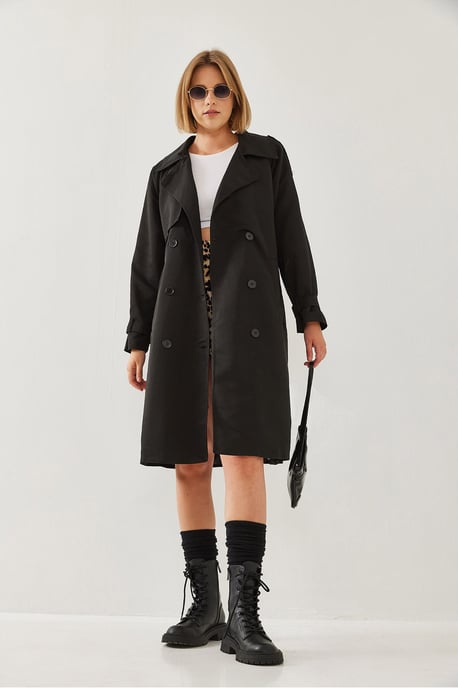 Gepolsterter Midi-Trenchcoat - Image 5