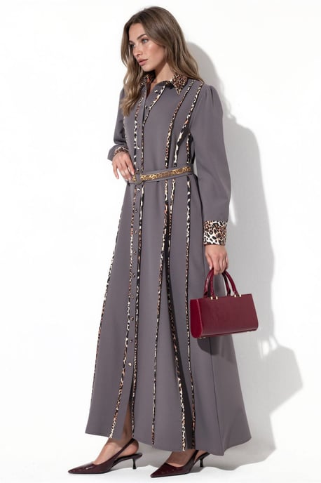Leopardenmuster Maxi Hemdkleid - Image 2