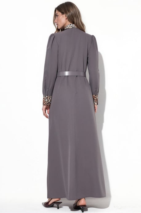 Leopardenmuster Maxi Hemdkleid - Image 3