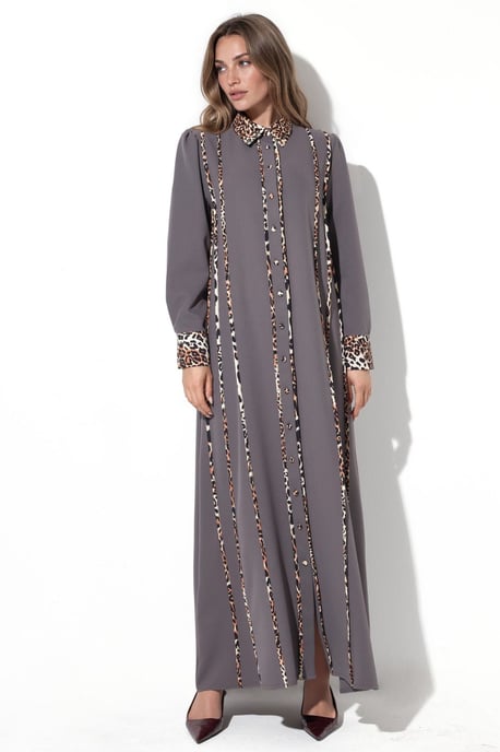Leopardenmuster Maxi Hemdkleid - Image 5