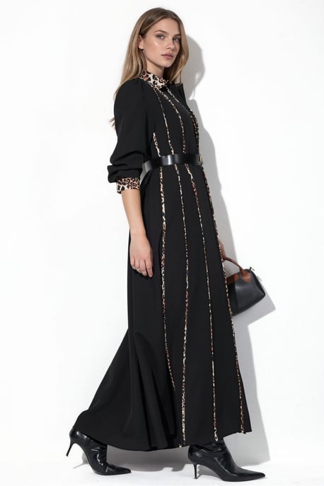 Leopardenmuster Maxi Hemdkleid - Image 2