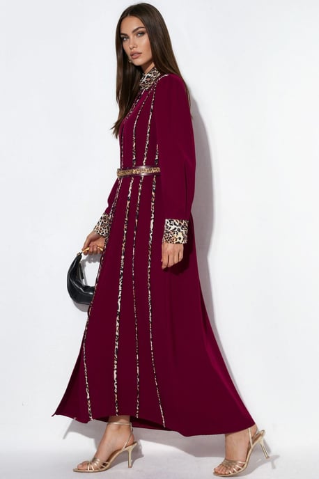 Leopardenmuster Maxi Hemdkleid - Image 3