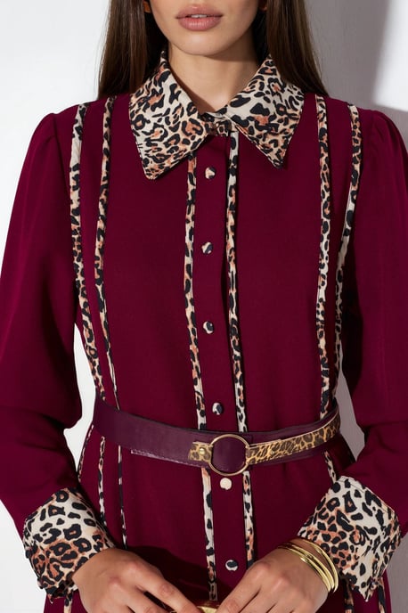 Leopardenmuster Maxi Hemdkleid - Image 4