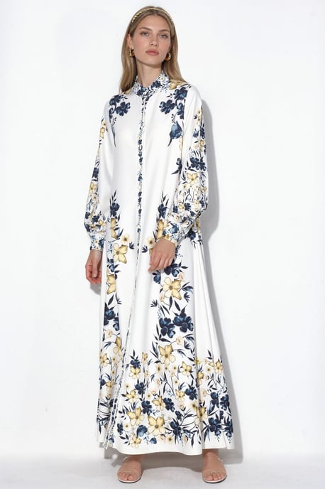 Blumiges Maxikleid mit Gürtel - Image 5