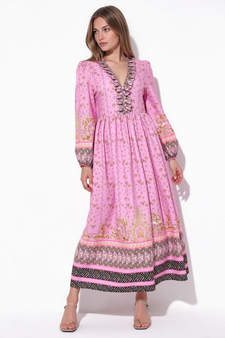 Blumen-Midi-Kleid mit Gürtel - Image 5