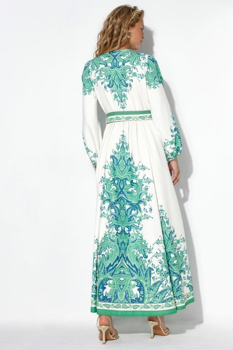 Paisley A-Linien-Maxikleid mit Bindegürtel - Image 3