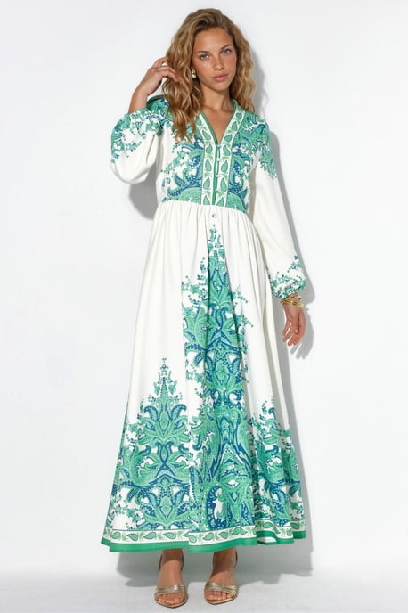 Paisley A-Linien-Maxikleid mit Bindegürtel - Image 5