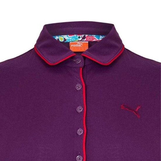 Puma - "Novelty" Poloshirt für Damen, Emblem, Mesh-Ärmel (Violett) - Image 3