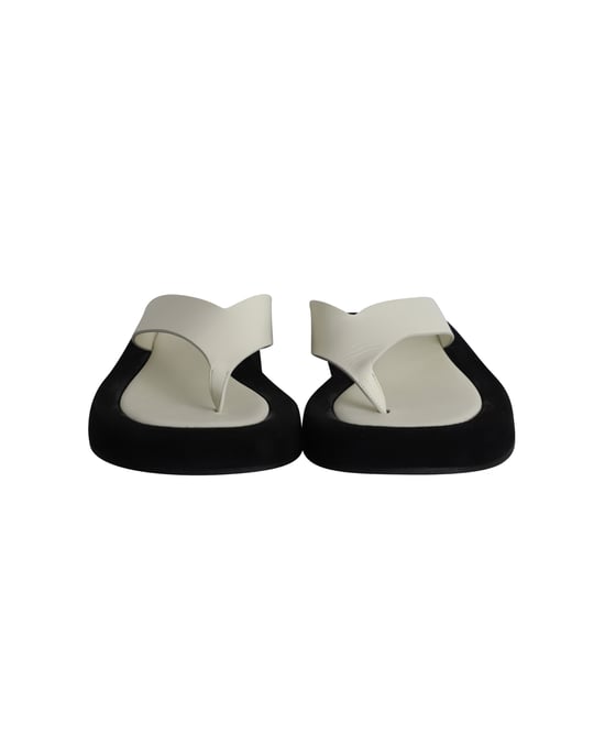 The Row Ginza Flip Flop Sandals in White Leather - Image 2