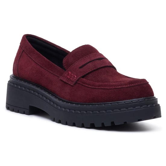 Hush Puppies Odessa Leder Damen Bordo Slipper - Image 1