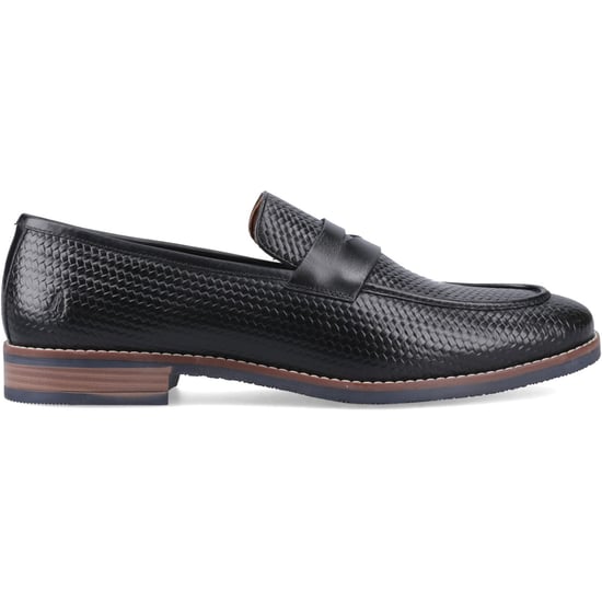 Hush Puppies Mitchell Leder Schwarze Herren Slipper - Image 5