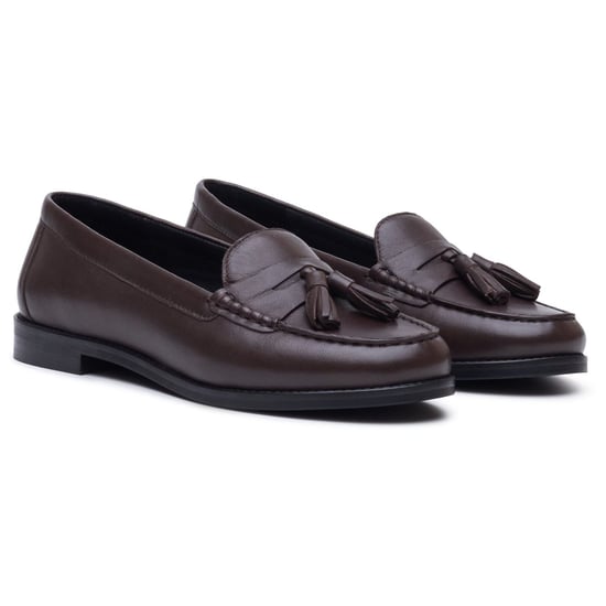 Hush Puppies Connie Leder Damen Schokoladen Slipper - Image 3