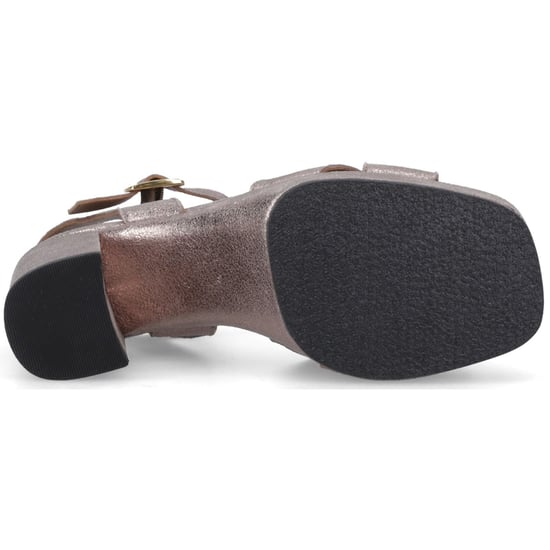 Hush Puppies Ophelia Leder Absatz Wildleder Damen Sandalen in Silber Slim Fit - Image 3