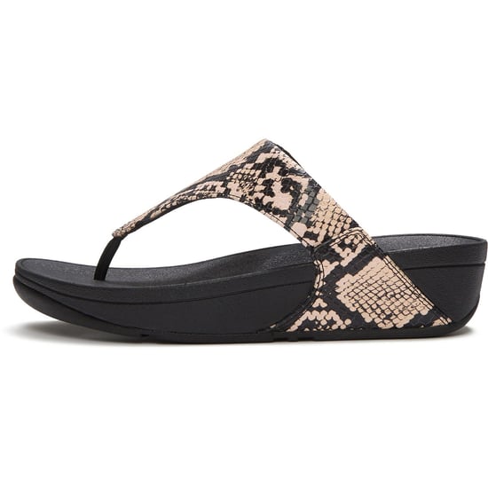 Fitflop Lulu Leder Damen Hazy Taupe/Schwarz Sandalen - Image 4