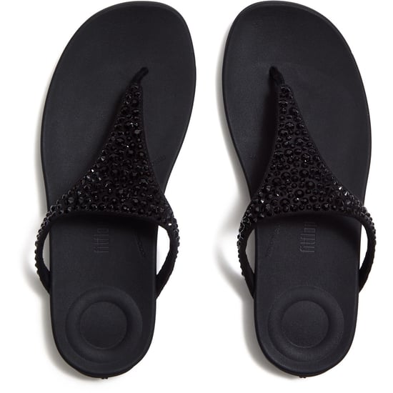 Fitflop Solay Mischkristall-Textil Damen Sandalen Schwarz - Image 3