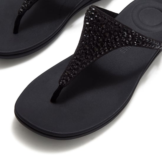 Fitflop Solay Mischkristall-Textil Damen Sandalen Schwarz - Image 5