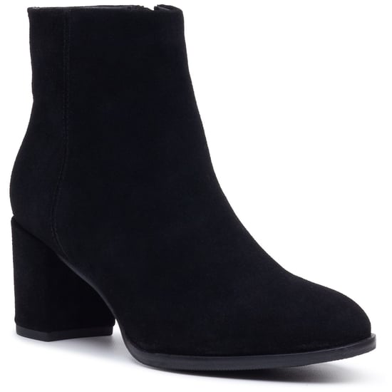 Hush Puppies Claridy Wildleder Damen Schwarze Absatz Stiefeletten - Image 1
