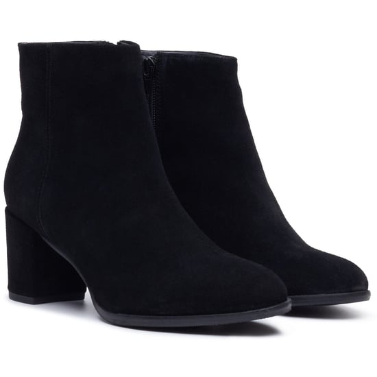 Hush Puppies Claridy Wildleder Damen Schwarze Absatz Stiefeletten - Image 3