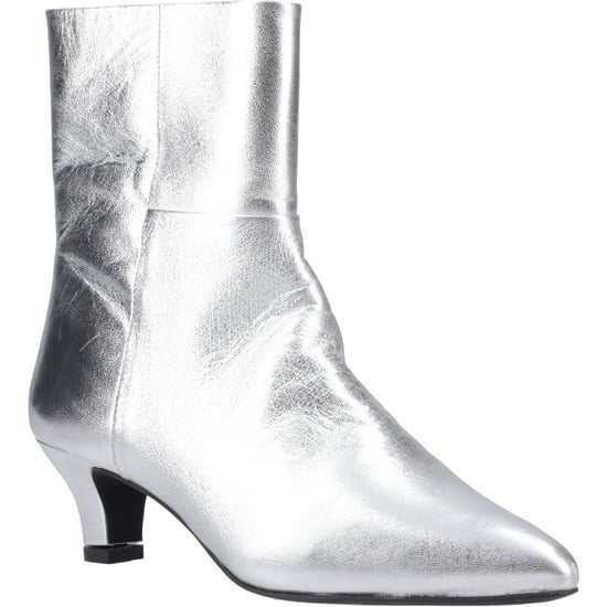 Hush Puppies Nahla Absatz Leder Damen Silberne Ankle Boots - Image 1