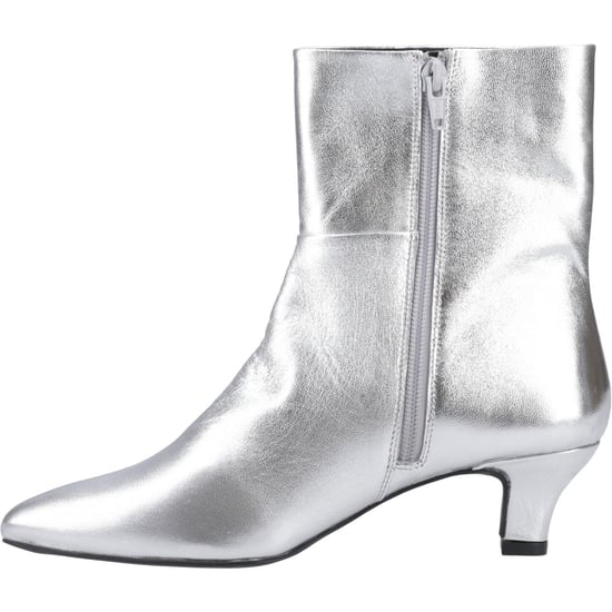 Hush Puppies Nahla Absatz Leder Damen Silberne Ankle Boots - Image 4