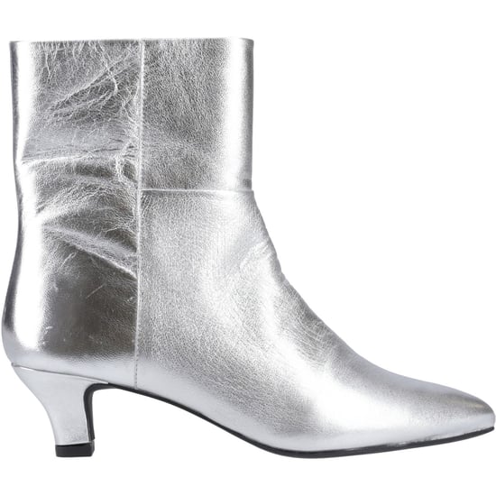 Hush Puppies Nahla Absatz Leder Damen Silberne Ankle Boots - Image 5