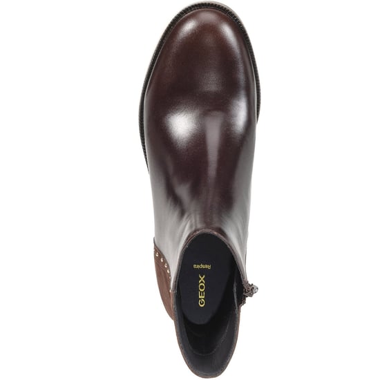 Geox D Camexia Leder Damen Stiefel Dunkelbraun - Image 4