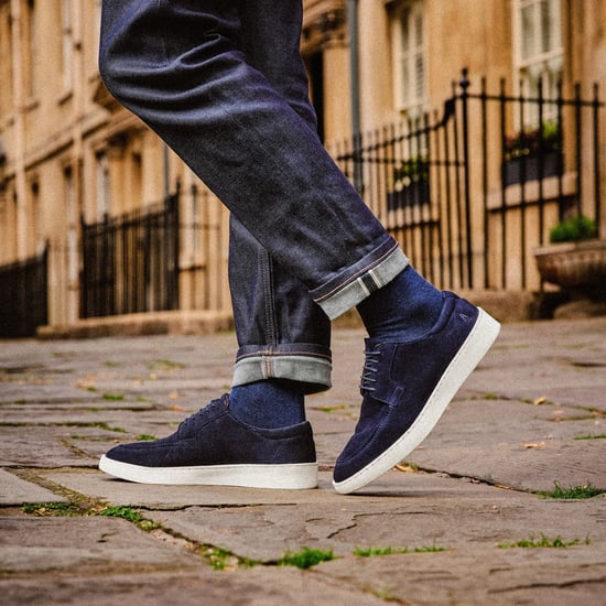 Hush Puppies Riven Lace Up Leather Men's NAVY Lace-Up Shoes - Image 4