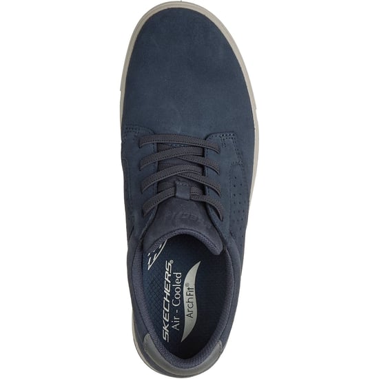 Skechers Arch Fit Solano 2.0 Rey Leder Herren Navy Wildleder Schnürschuhe - Image 3