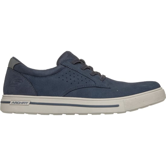 Skechers Arch Fit Solano 2.0 Rey Leder Herren Navy Wildleder Schnürschuhe - Image 4
