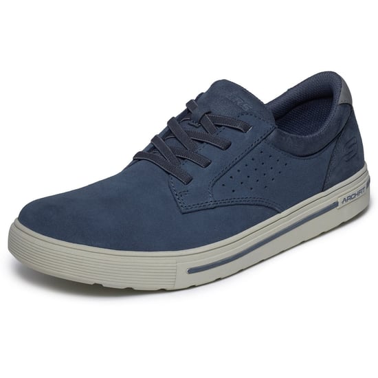 Skechers Arch Fit Solano 2.0 Rey Leder Herren Navy Wildleder Schnürschuhe - Image 5