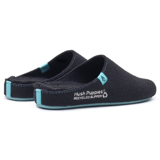 Hush Puppies Die guten Polyester Herren Schwarz Türkis Hausschuhe - Image 2