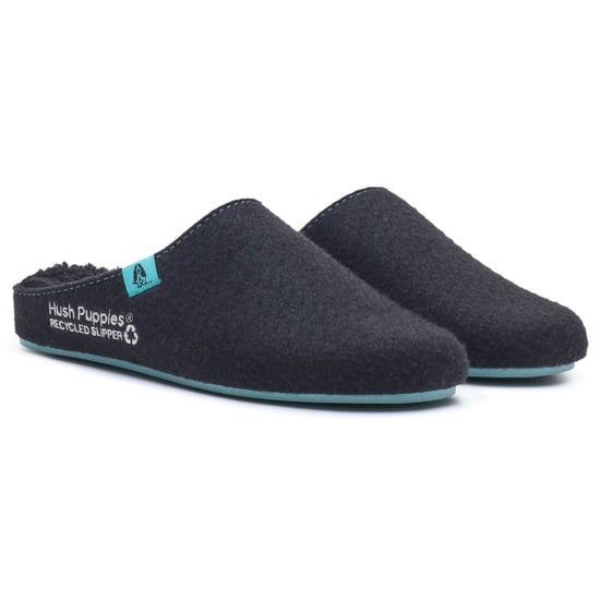 Hush Puppies Die guten Polyester Herren Schwarz Türkis Hausschuhe - Image 3