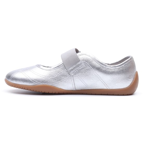 Hush Puppies Juno Sneakerina Leather Women's SILVER Flats - Image 6