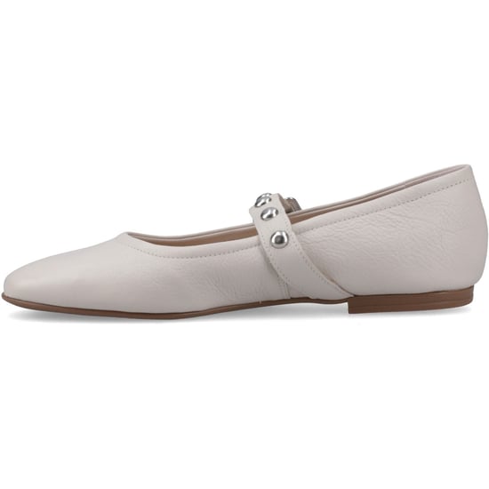 Hush Puppies Charlene Stud Ballerina Leder Damen Flachschuhe in Elfenbein - Image 3