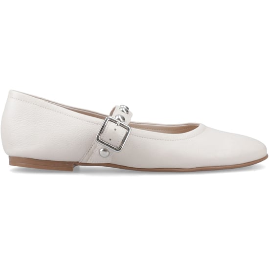 Hush Puppies Charlene Stud Ballerina Leder Damen Flachschuhe in Elfenbein - Image 4
