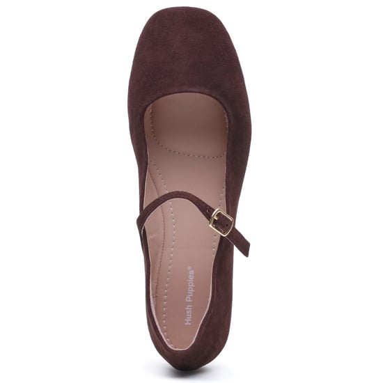 Hush Puppies Pasha Wildleder Damen Schokoladenflachschuhe - Image 5