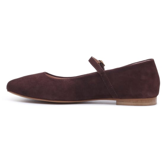 Hush Puppies Pasha Wildleder Damen Schokoladenflachschuhe - Image 6