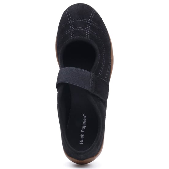 Hush Puppies Juno Suede Sneakerina Leather Women's Black Flats - Image 5
