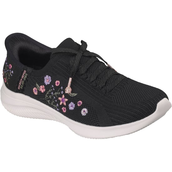 Skechers Ultra Flex 4.0 Süße Blüten Textile Damen Schwarz Strick/Multi Trim Sneaker - Image 1