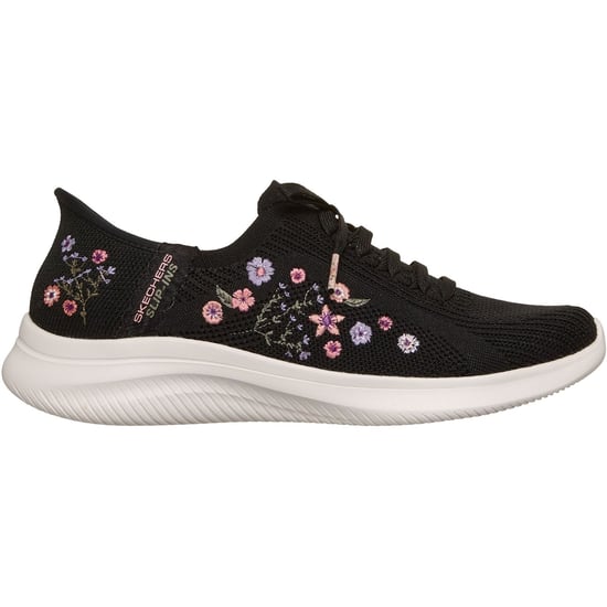 Skechers Ultra Flex 4.0 Süße Blüten Textile Damen Schwarz Strick/Multi Trim Sneaker - Image 4