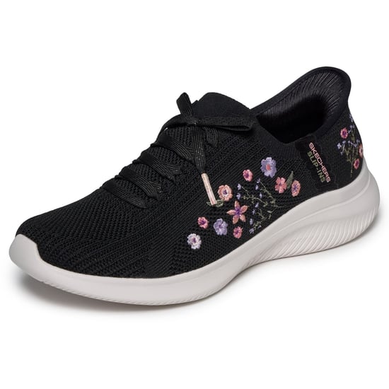 Skechers Ultra Flex 4.0 Süße Blüten Textile Damen Schwarz Strick/Multi Trim Sneaker - Image 5