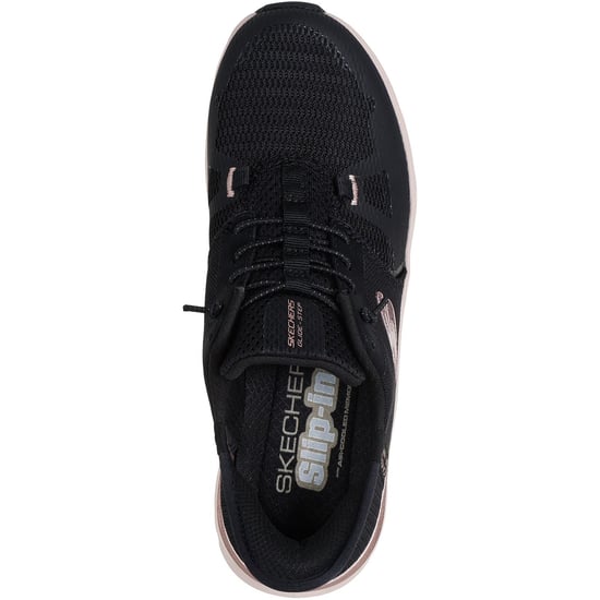 Skechers Glide-Step Pro Radiant Stride Damen Schwarz Mesh/Roségold Trim Sneaker - Image 3