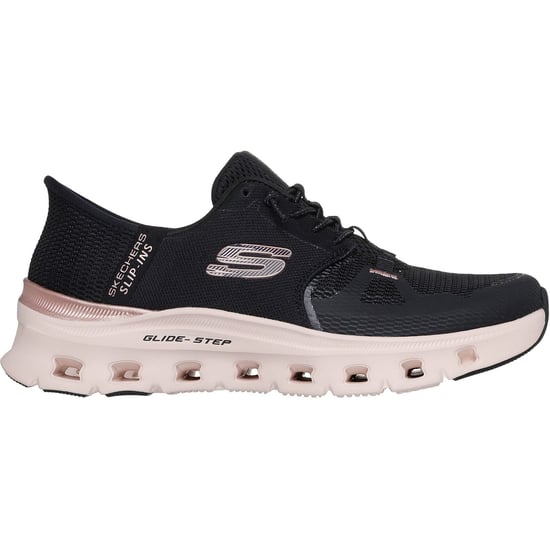 Skechers Glide-Step Pro Radiant Stride Damen Schwarz Mesh/Roségold Trim Sneaker - Image 4