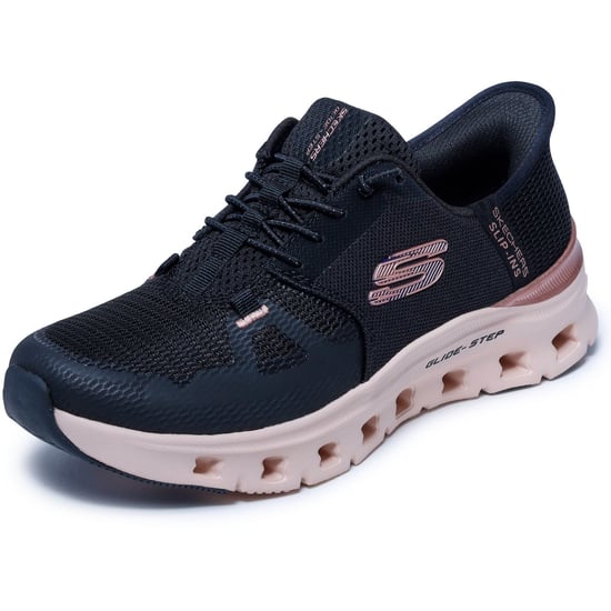 Skechers Glide-Step Pro Radiant Stride Damen Schwarz Mesh/Roségold Trim Sneaker - Image 5