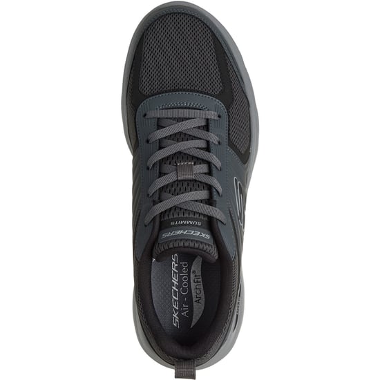 Skechers Arch Fit Summits Leege Leder Herren Trainers in Anthrazit Leder/Netz/Schwarz Trim - Image 3